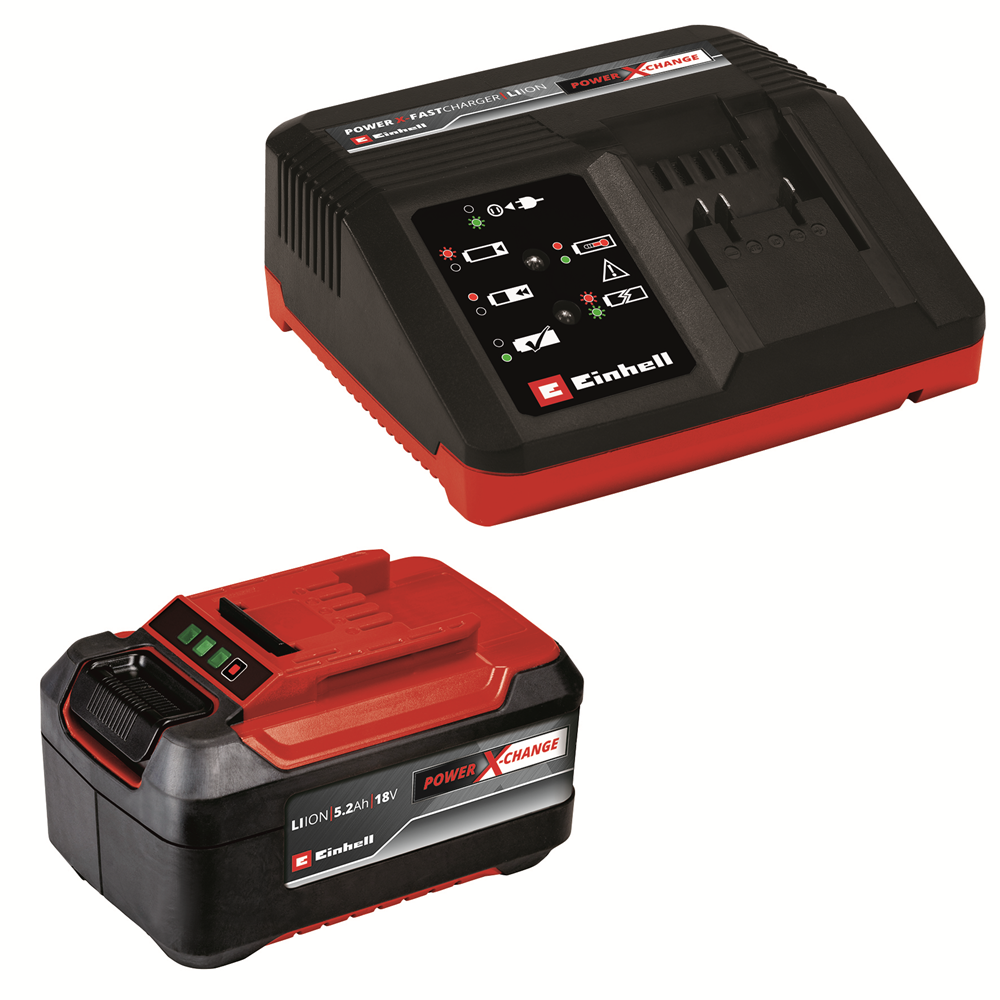 Einhell Power X-Change 18V 5.2Ah Battery & Charger Kit with Quick Charge