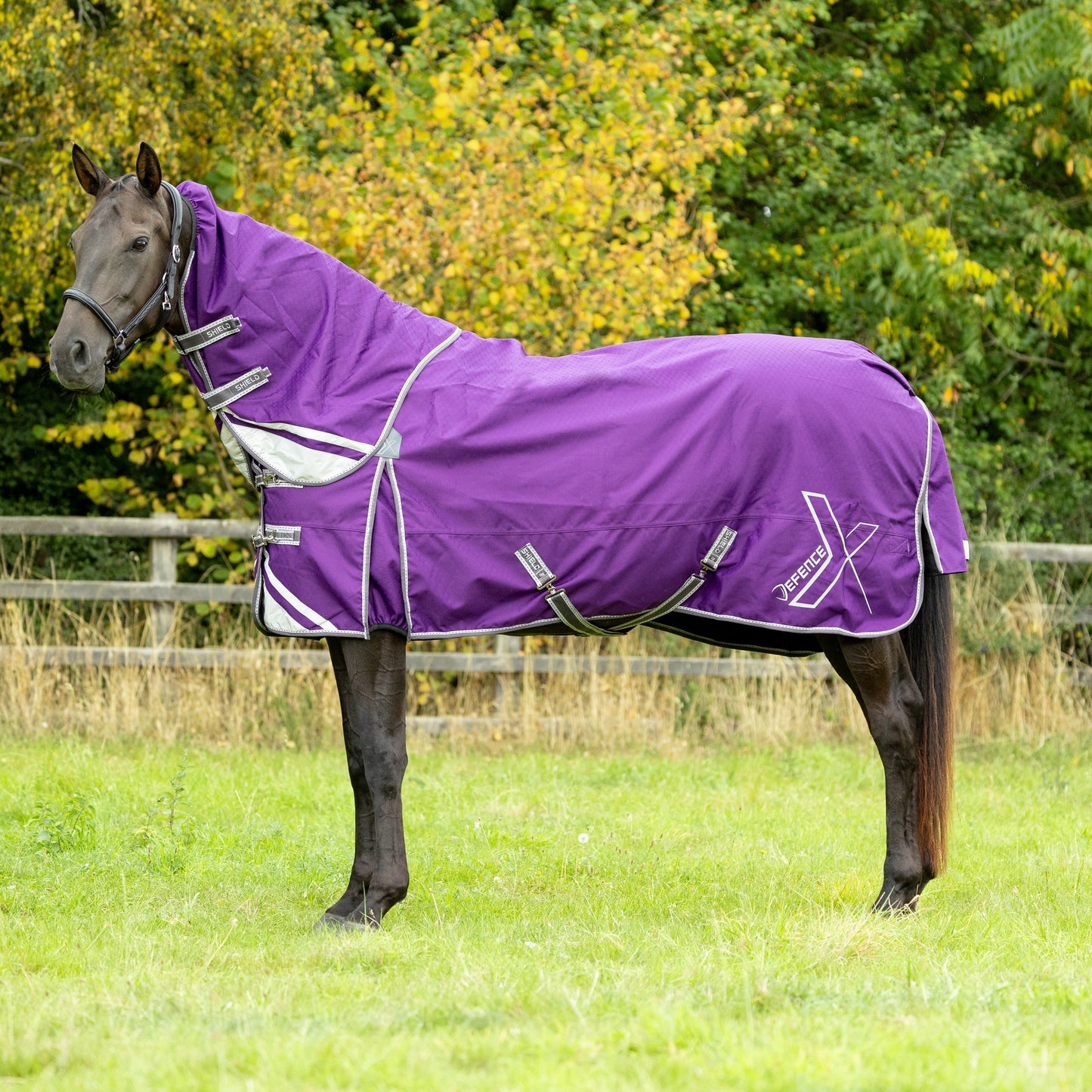 HY Horse DefenceX Shield 0g Turnout Rug With Detachable Neck Waterproof Ripstop