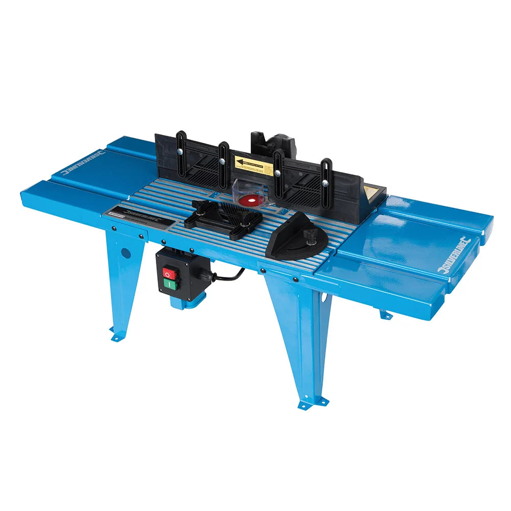 Silverline Router Table with Protractor, Adjustable Fences, Feather Boards