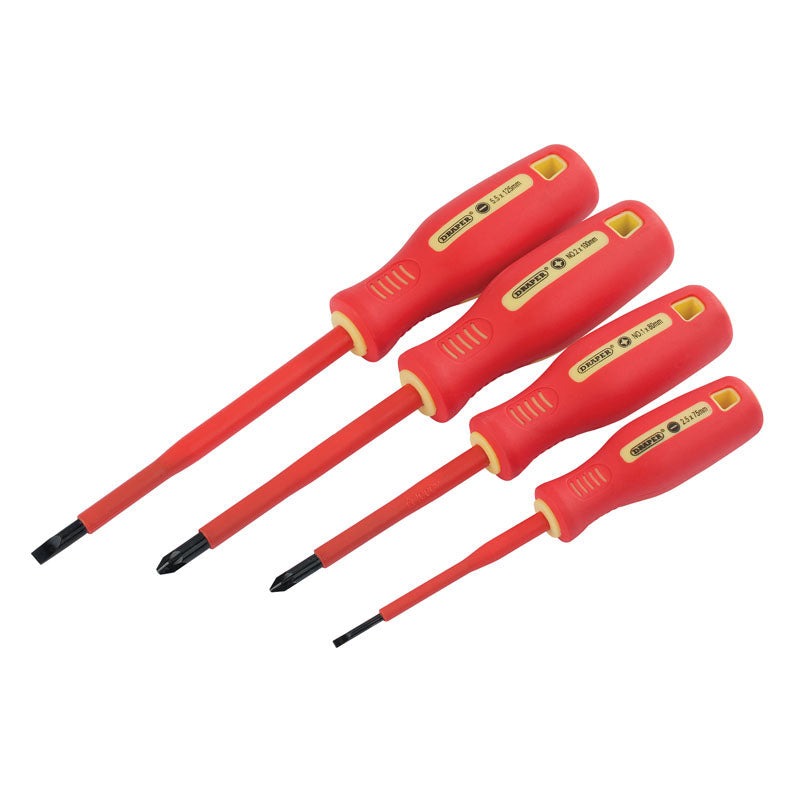 Draper VDE Insulated Screwdriver Set 4 Piece Live Circuit Safe EN 60900