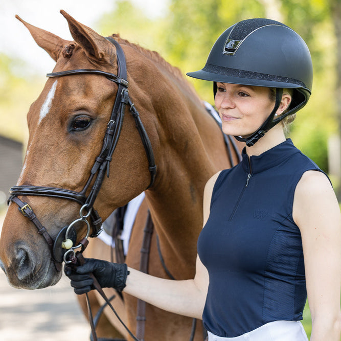 Woof Wear Ladies Sleeveless Tech Riding Shirt #colour_navy