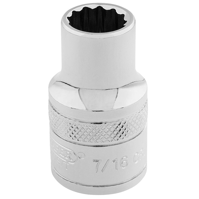 Draper 3/8" Hi-Torq 12 Point Socket 7/16" Chrome Vanadium Steel Quality Tool
