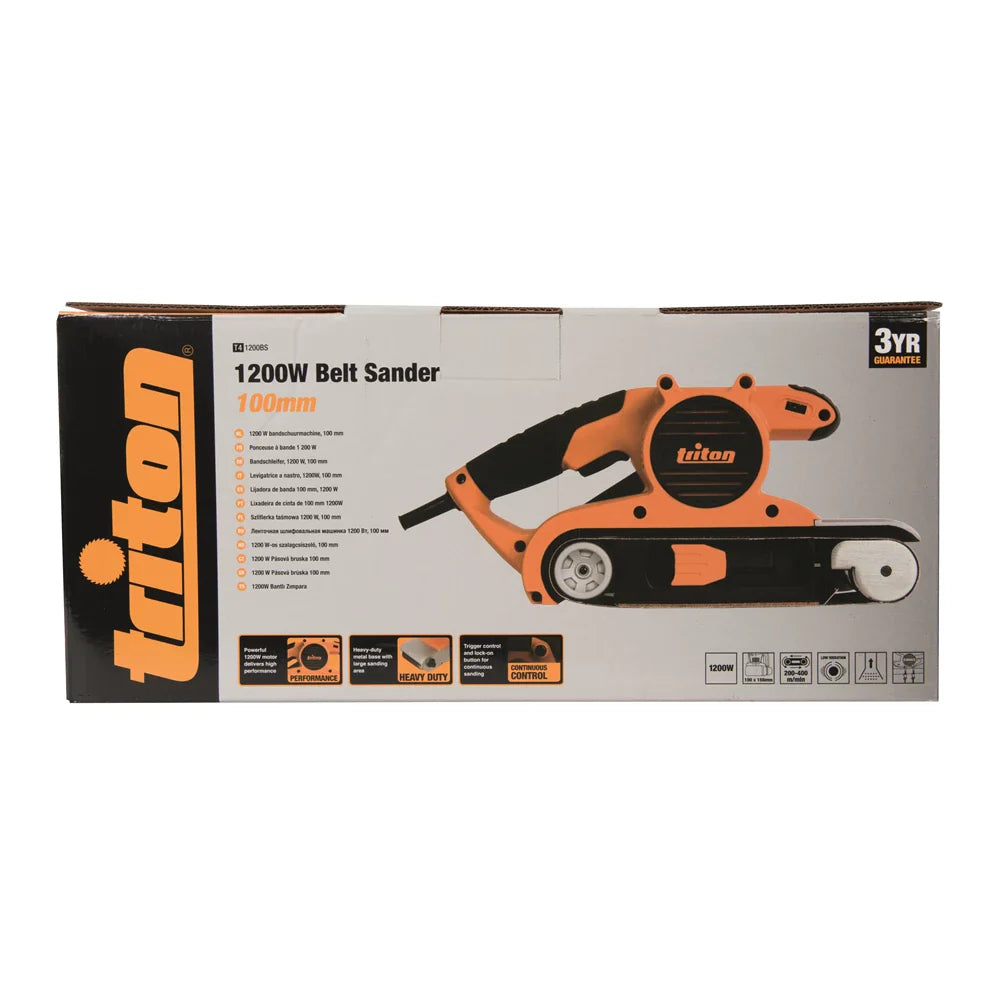 Triton 1200W Belt Sander 100mm Variable Speed Dust Extraction 6kg