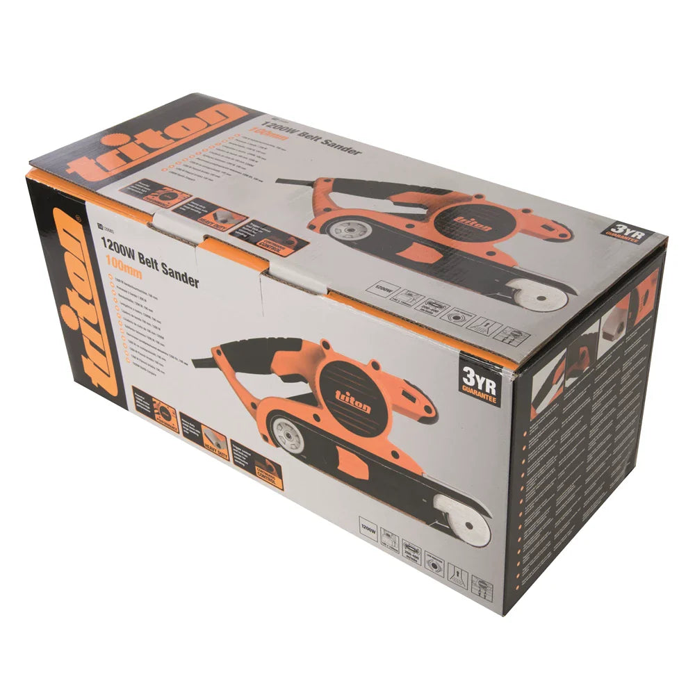 Triton 1200W Belt Sander 100mm Variable Speed Dust Extraction 6kg