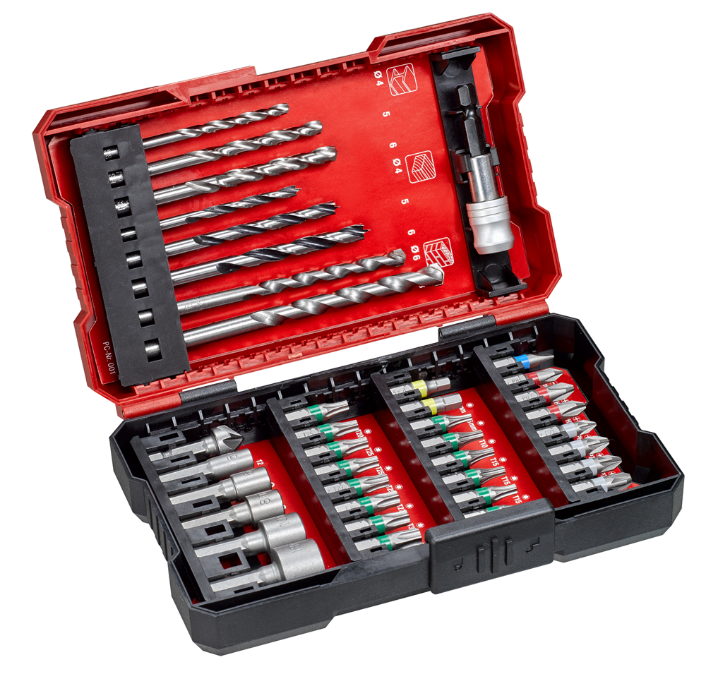 Einhell 39pc Drill and Screwdriver Bit Set with Storage Box for 1/4 Inch Hex