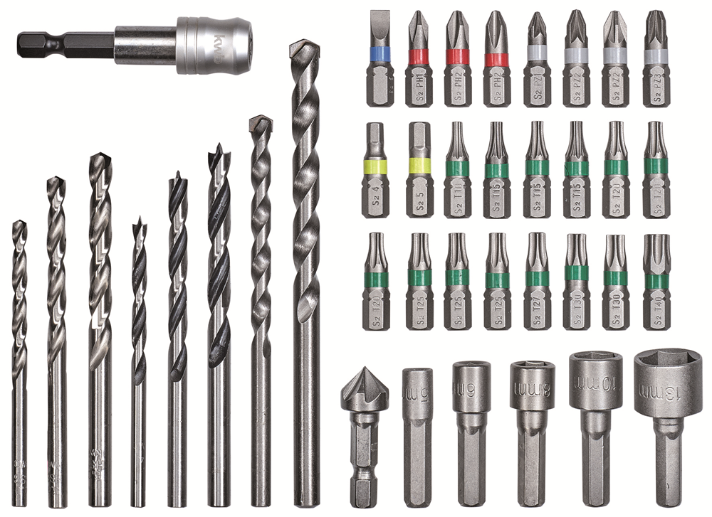 Einhell 39pc Drill and Screwdriver Bit Set with Storage Box for 1/4 Inch Hex