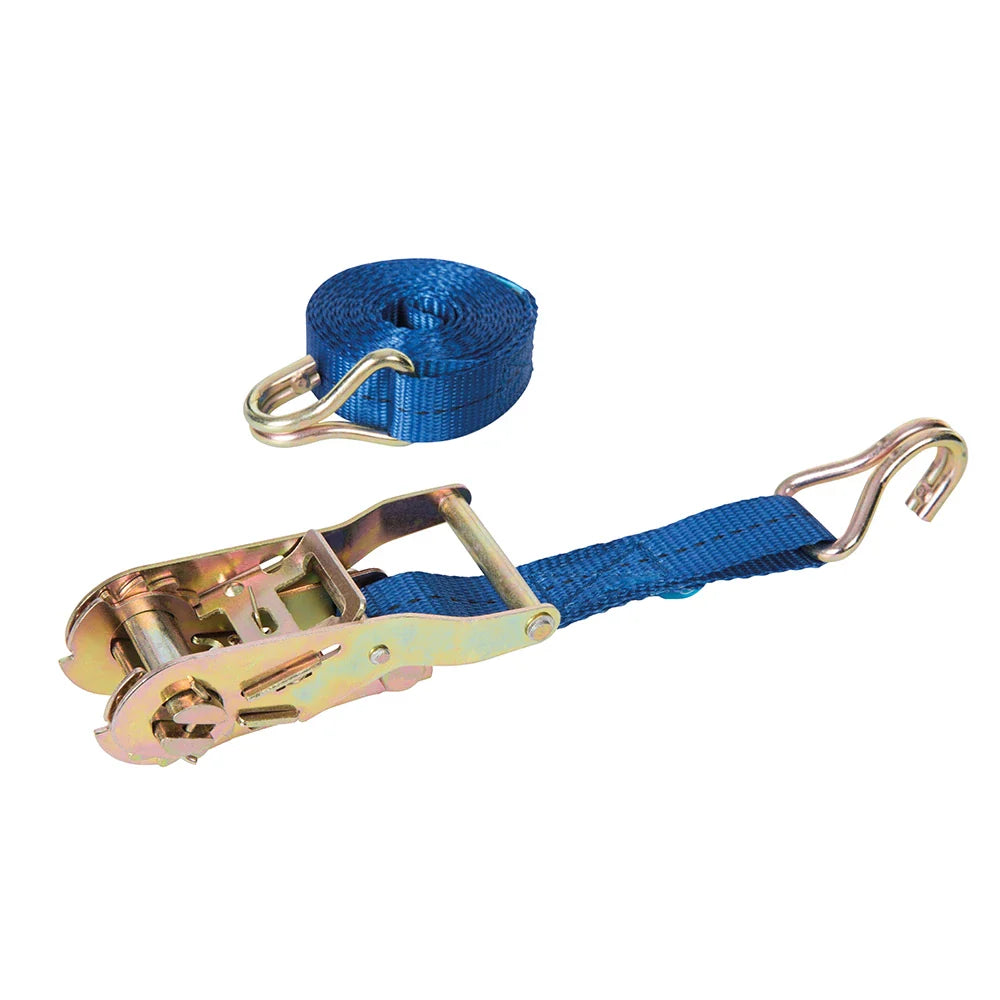 Silverline 3m Ratchet Tie Down Strap J-Hook 27mm 350kg Capacity Weather-Resist.