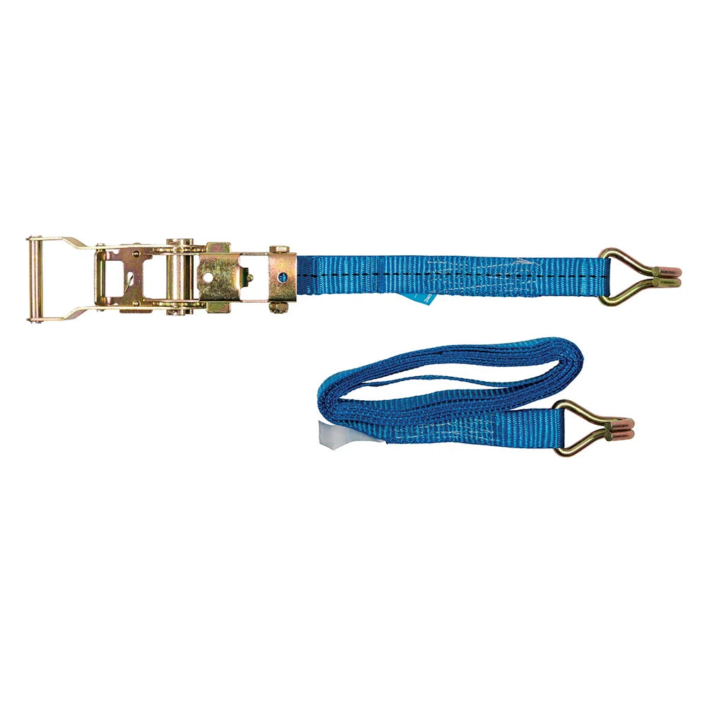 Silverline 4m Ratchet Tie Down Strap J-Hook 30mm 400kg Capacity Weather-Resist.
