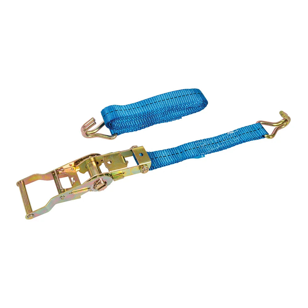 Silverline 3m Ratchet Tie Down Strap J-Hook 27mm 350kg Capacity Weather-Resist.