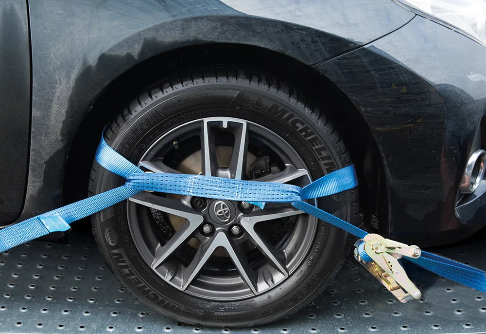 Silverline Car Transporter Alloy Wheel Tie-Down Set 3Pce Heavy Duty Ratchet