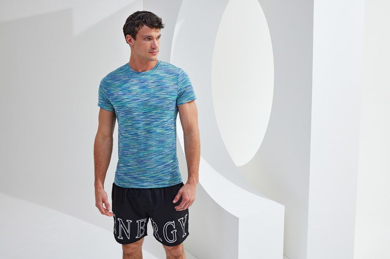 TriDri Space Dye Performance T-Shirt Lightweight Wicking Crew Neck Short Sleeve