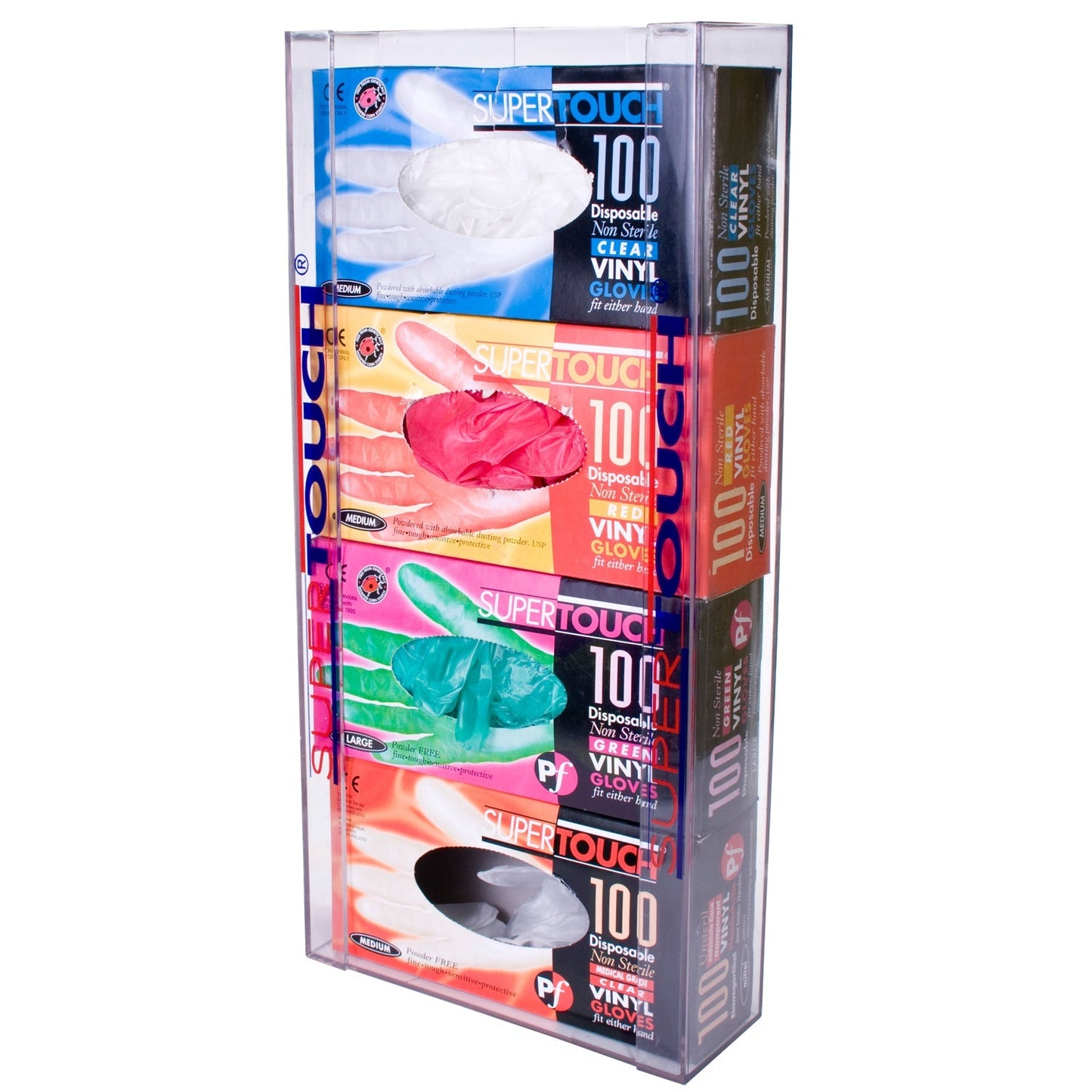 Supertouch Wall Mounted Glove Dispenser 4 Box Capacity Hygienic Plastic