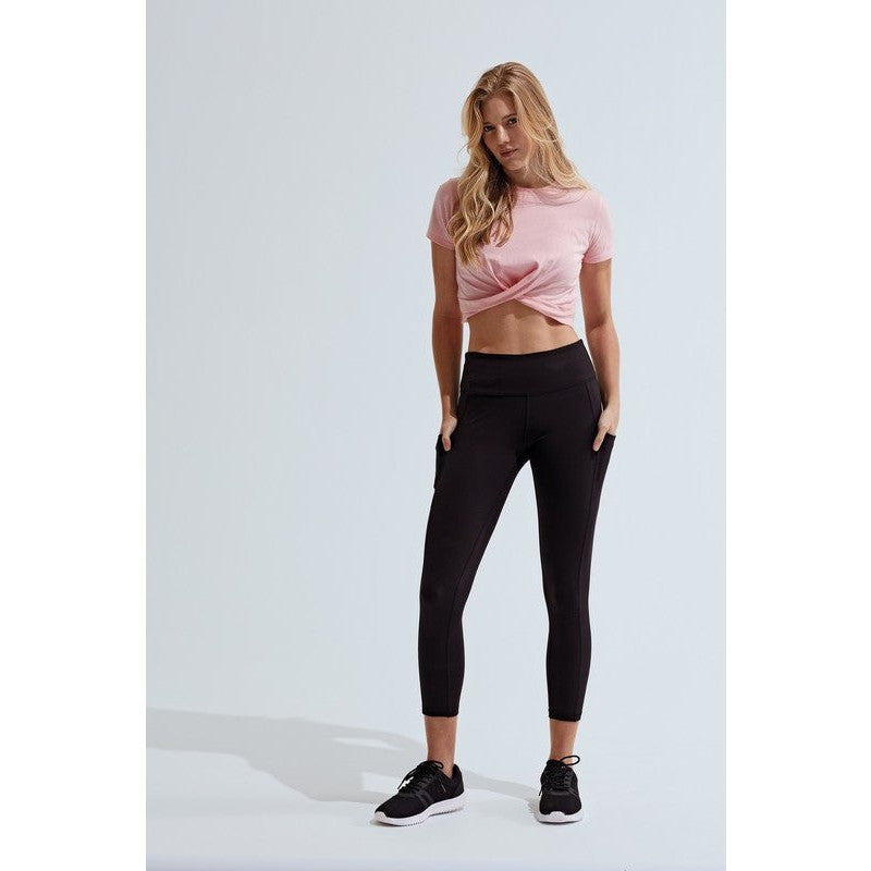 TriDri Women's Recycled Performance 7/8 Leggings with Pockets, Soft Stretch
