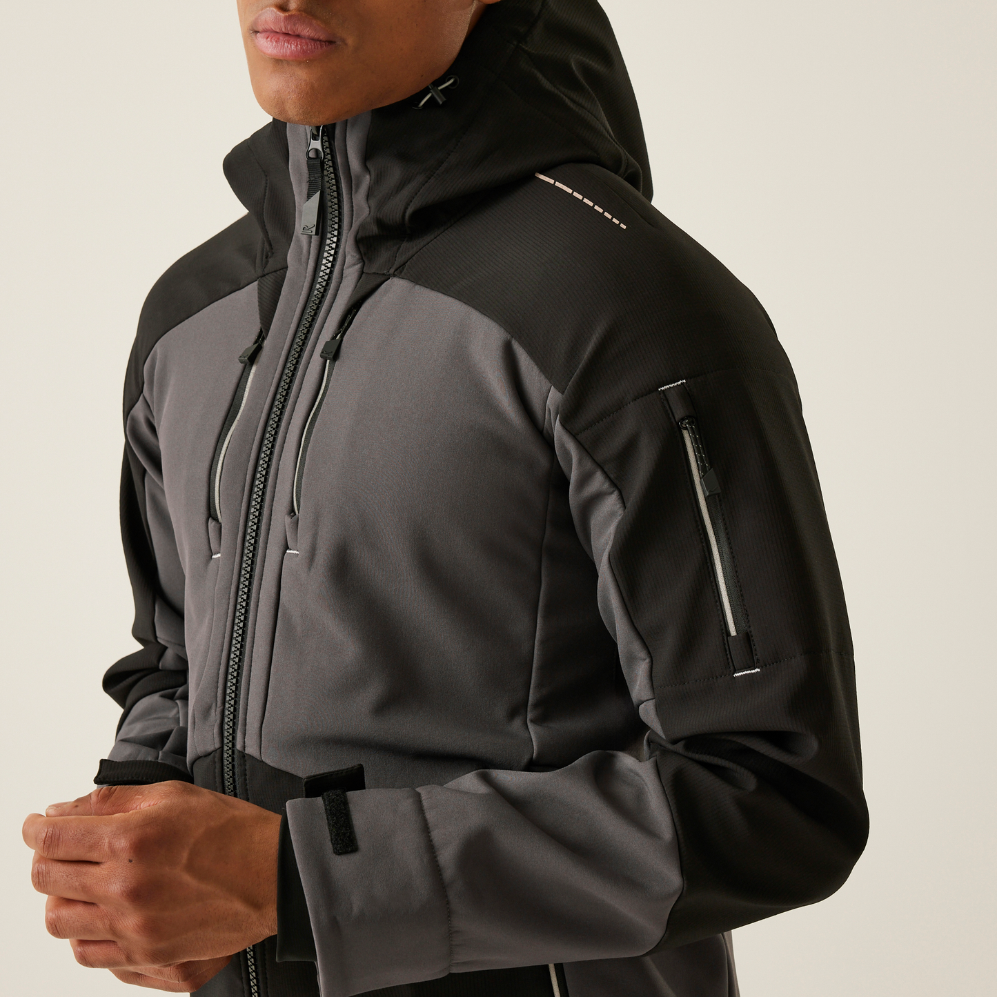 Regatta Professional Men's 4Tex Stretch Softshell Jacket Waterproof Grey Black