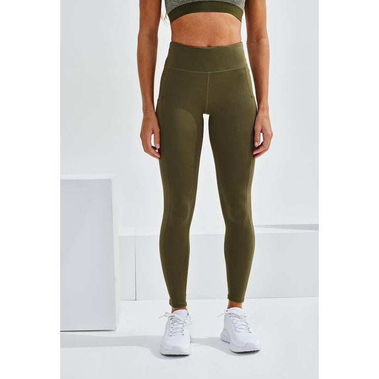 TriDri Women's Compression Leggings with Pockets, Full-Length, Stretch Fit