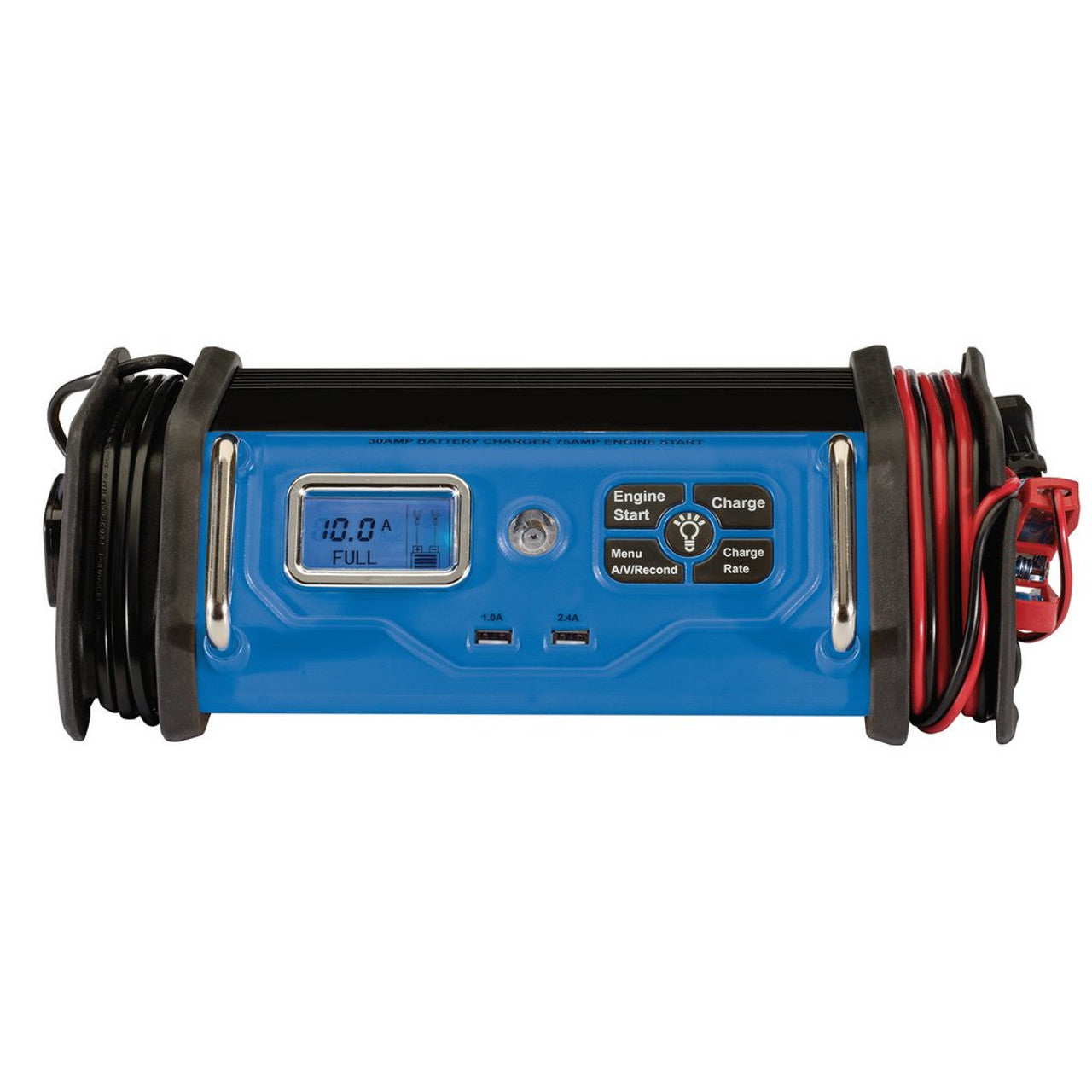Draper Tools 12V Battery Charger Starter 30A Engine Start USB Ports LCD Screen