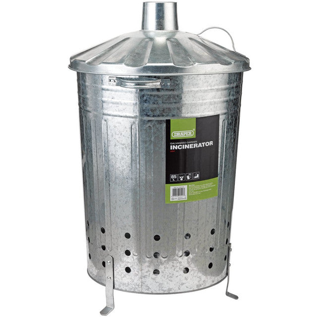 Draper Tools 85L Galvanised Steel Garden Incinerator Traditional Design
