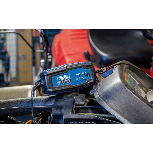 Draper Tools 12V Smart Charger 2A Battery Maintainer with Winter Mode