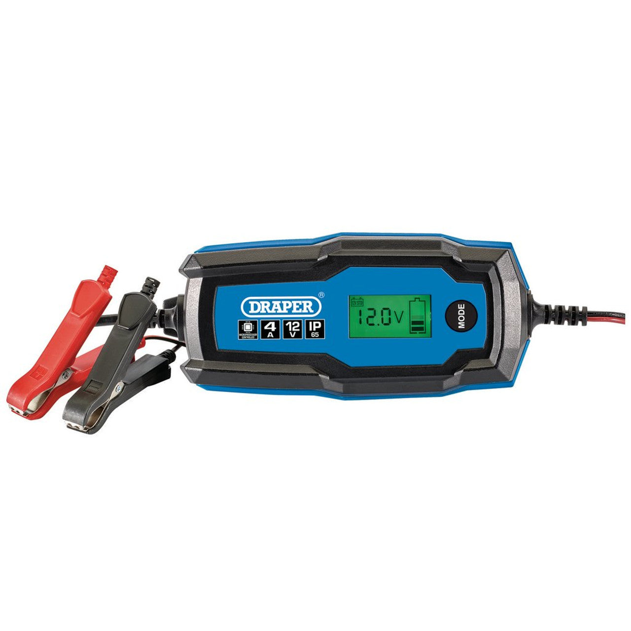 Draper Tools 12V Smart Charger & Battery Maintainer 4A for Lead-Acid & Lithium