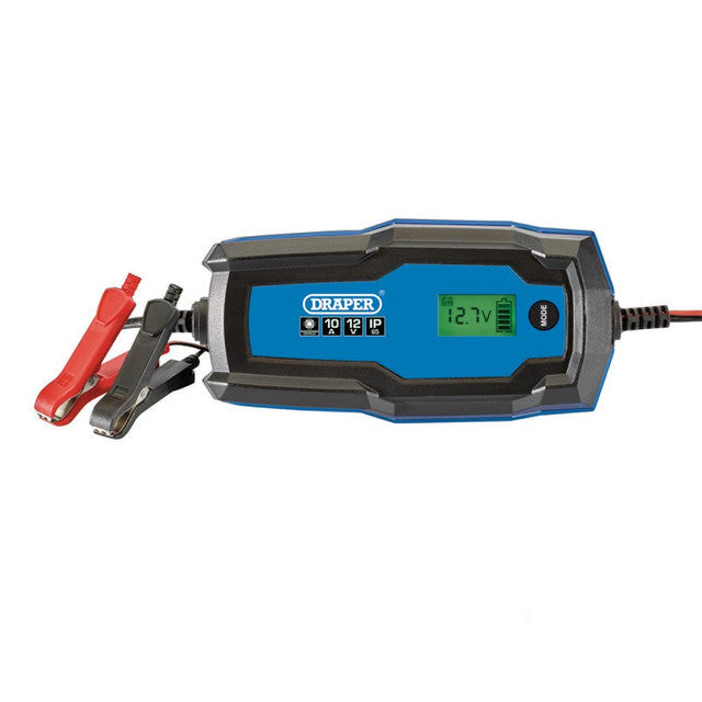 Draper Tools 6/12V Smart Charger 10A Battery Maintainer for Lead-Acid Lithium