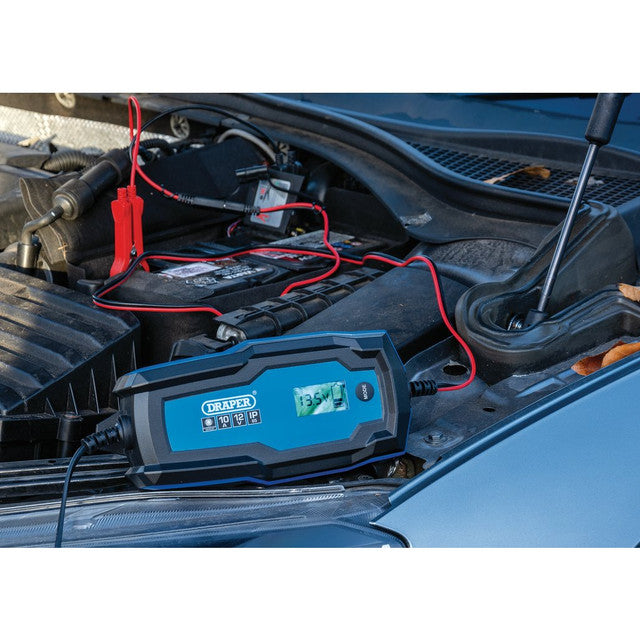 Draper Tools 6/12V Smart Charger 10A Battery Maintainer for Lead-Acid Lithium