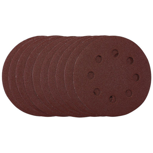 Draper Tools 115mm Sanding Discs 120 Grit Hook & Loop Pack of 10 for Wood Metal