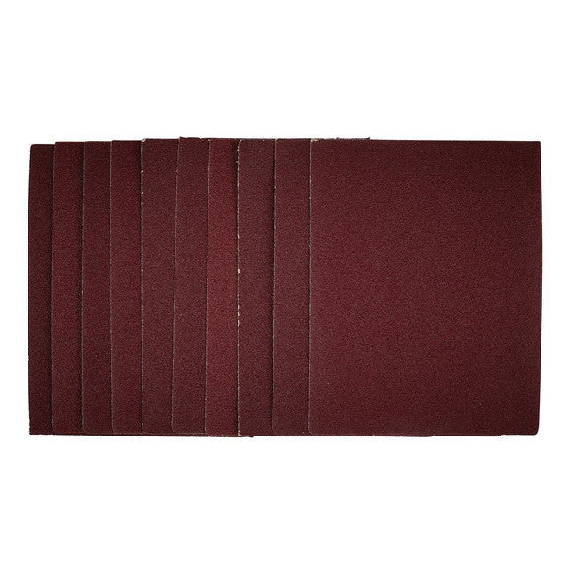 Draper Tools 1/4 Sanding Sheets 80 Grit 115x150mm Pack of 10 for Sanders