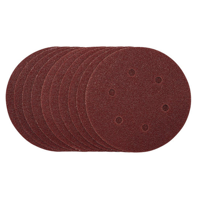 Draper Tools 150mm Sanding Discs 40 Grit Hook & Loop Pack of 10 for Wood Metal