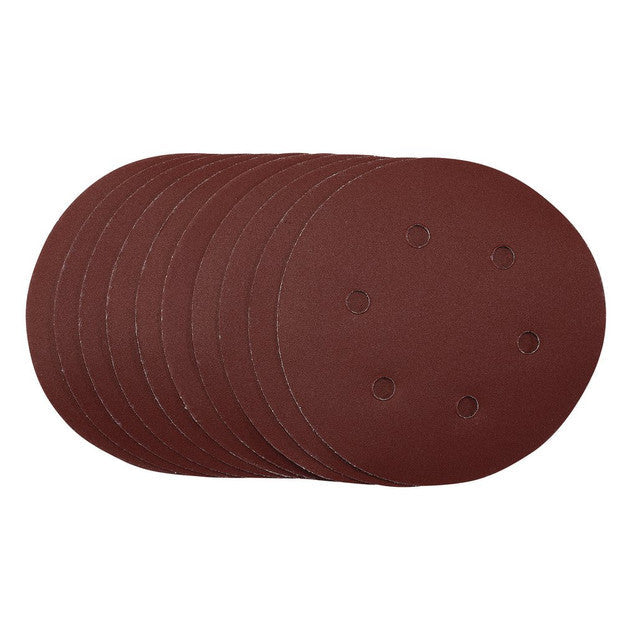 Draper Tools 150mm Sanding Discs 240 Grit Hook & Loop Pack of 10