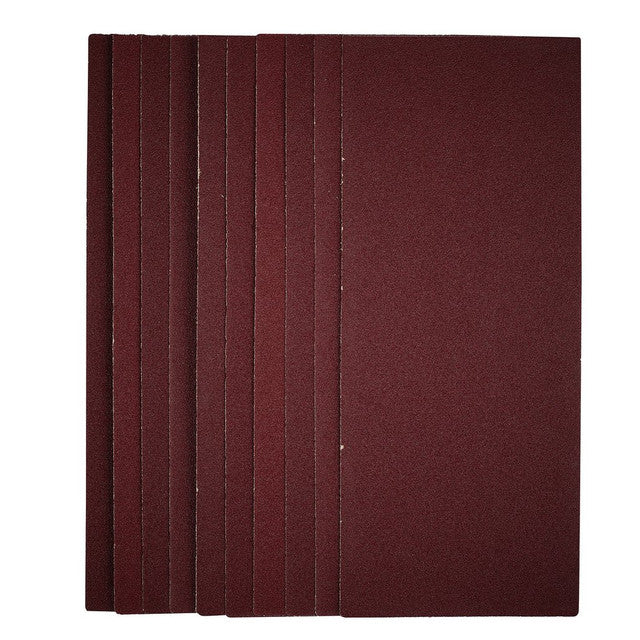 Draper Tools 1/2 Sanding Sheets 80 Grit 115x280mm Pack of 10 for Sanders
