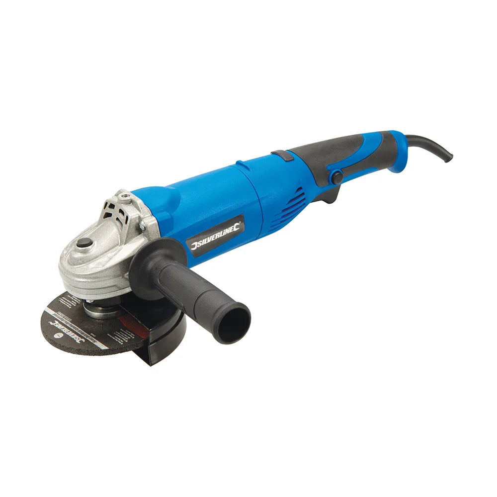 Silverline 950W Angle Grinder 115mm with 3-Position Handle & Guards