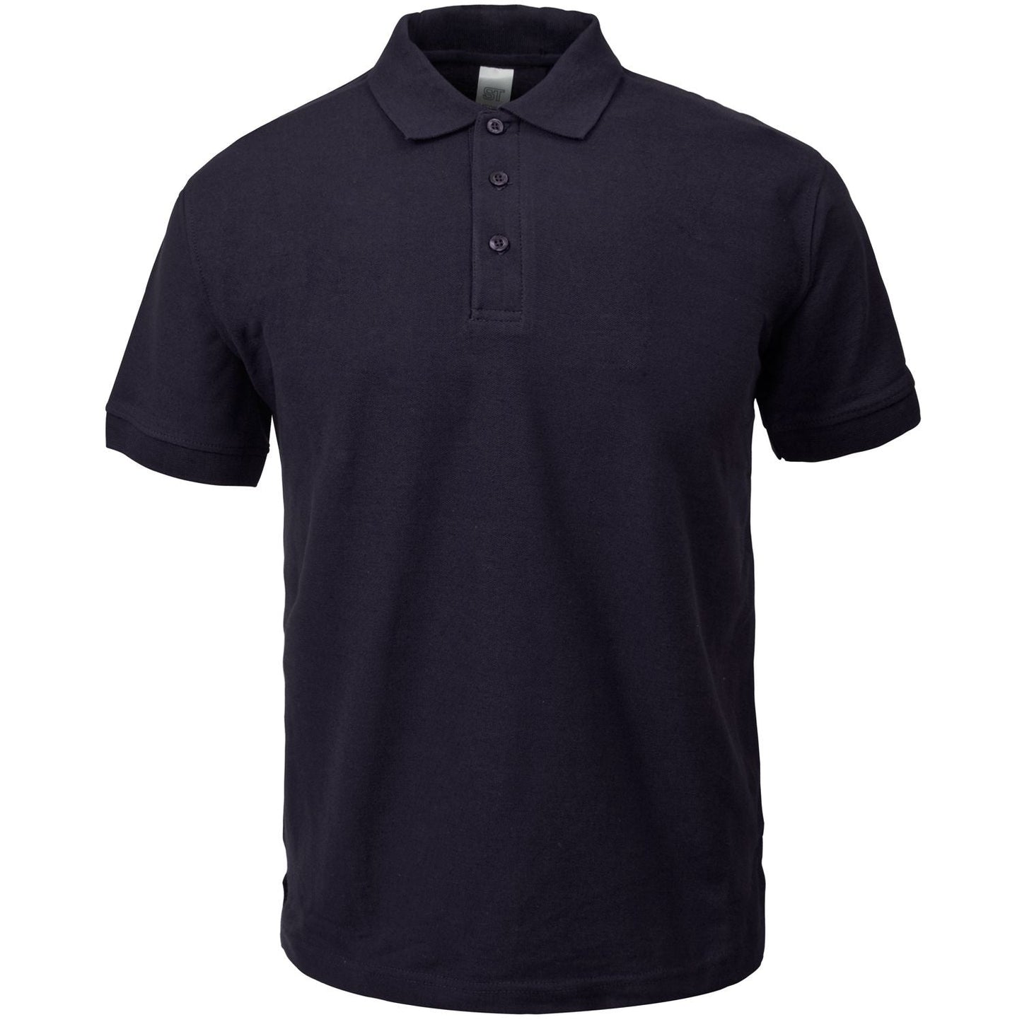 Supertouch Classic Polo Shirt Polycotton Ribbed Collar Black Navy Sizes S-XXL