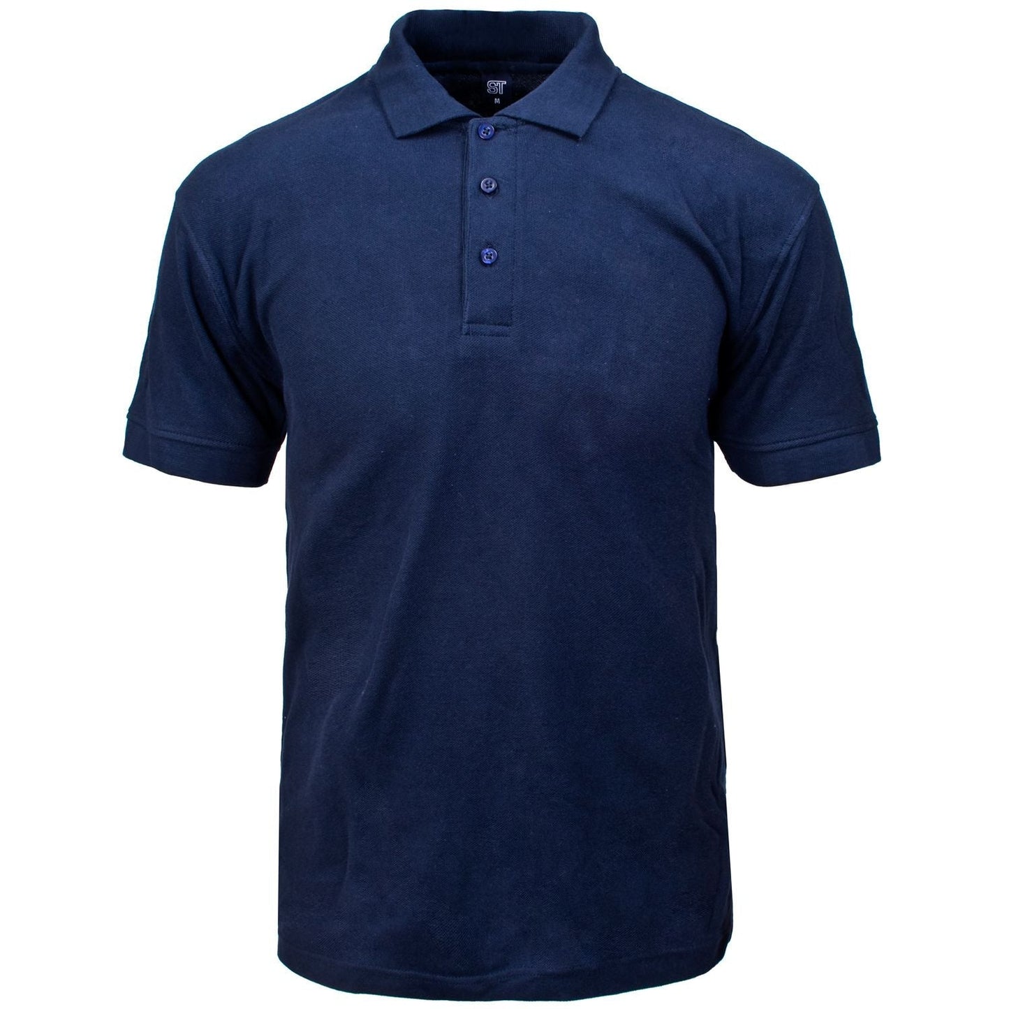 Supertouch Classic Polo Shirt Polycotton Ribbed Collar Black Navy Sizes S-XXL