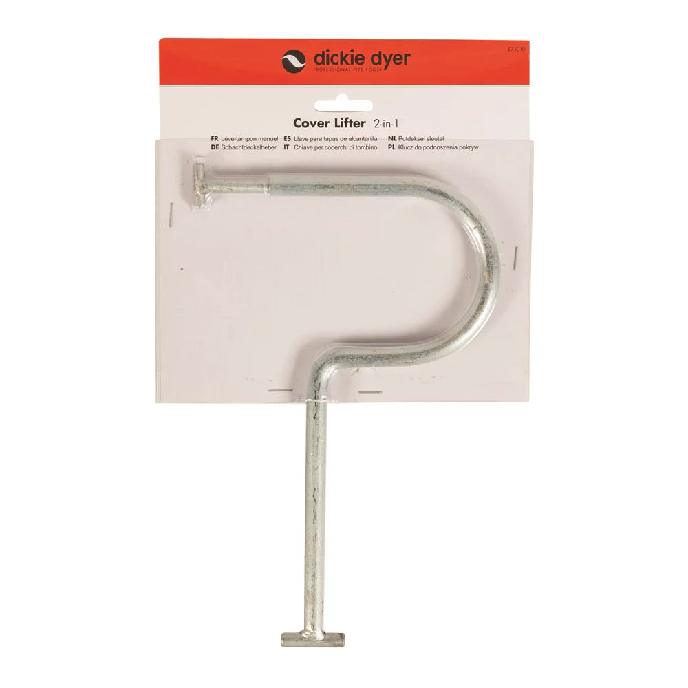 Dickie Dyer Cover Lifter T-Shaped Handle Galvanised Steel Manhole Tool