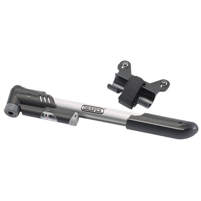 Draper Tools Dual Connector Bicycle Hand Pump with Pressure Gauge 120psi