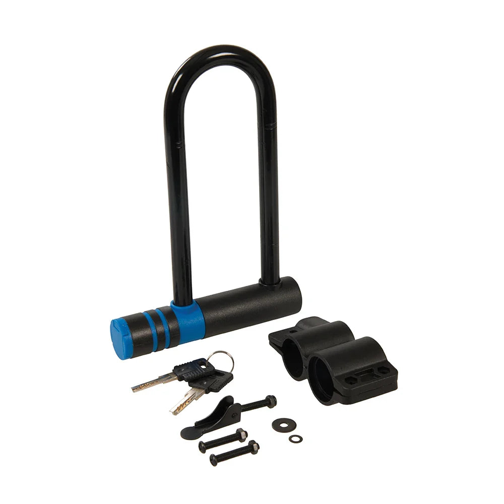 Silverline U-Lock Bicycle Lock Steel with Key & Frame Bracket Splashproof Cover