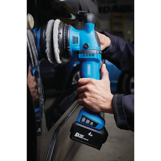 Draper D20 20V Brushless Random Orbit Polisher 125mm Cordless Tool Bare