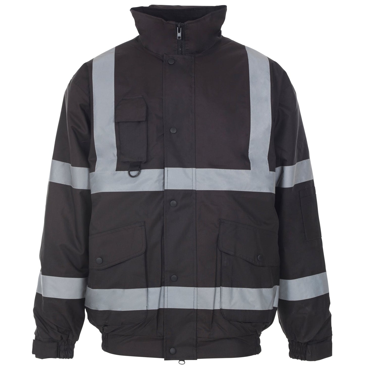 Supertouch Security Bomber Jacket with Concealed Hood and Quilted Lining