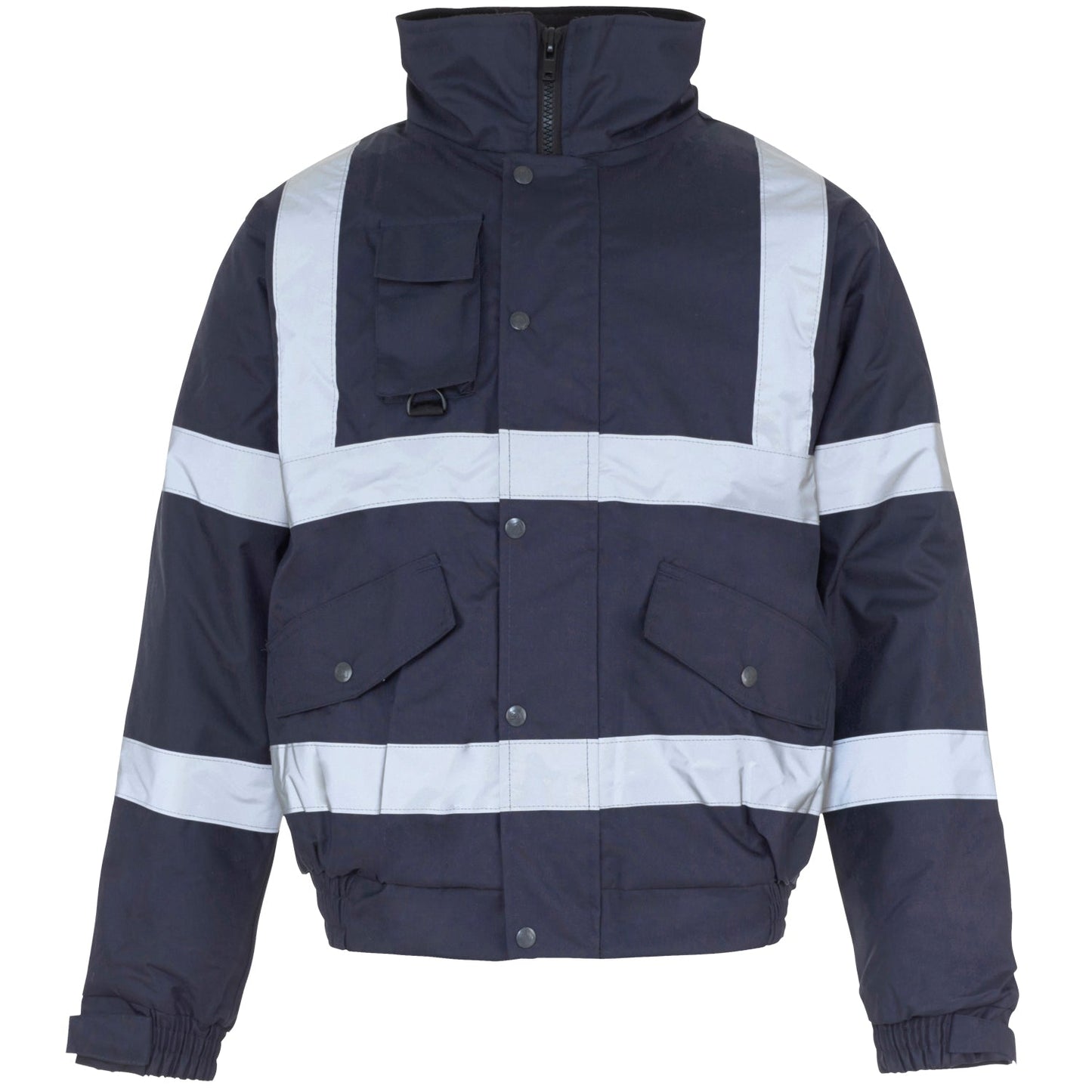 Supertouch Security Bomber Jacket with Concealed Hood and Quilted Lining