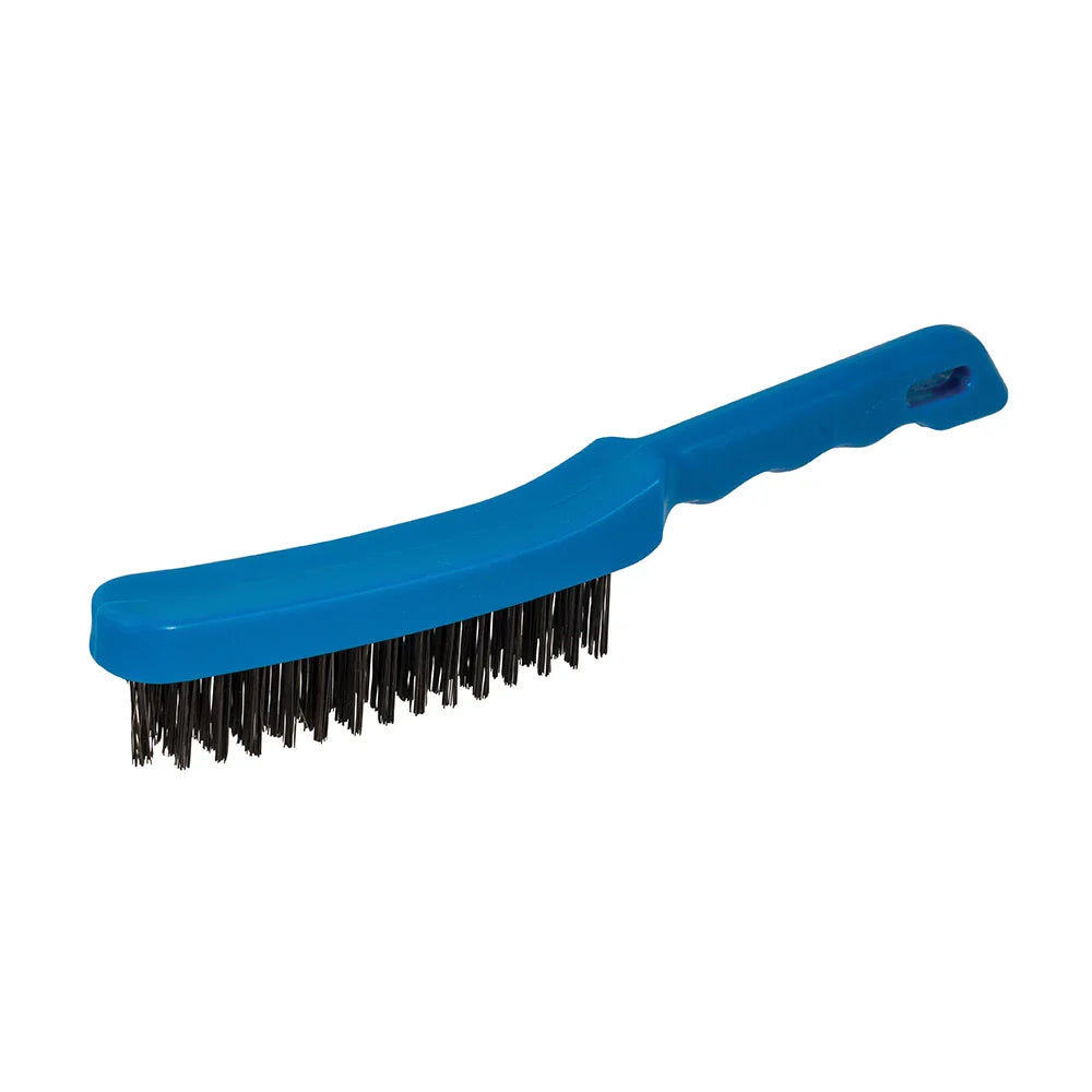 Silverline 4 Row Steel Wire Brush Heavy Duty with Plastic Handle 280mm