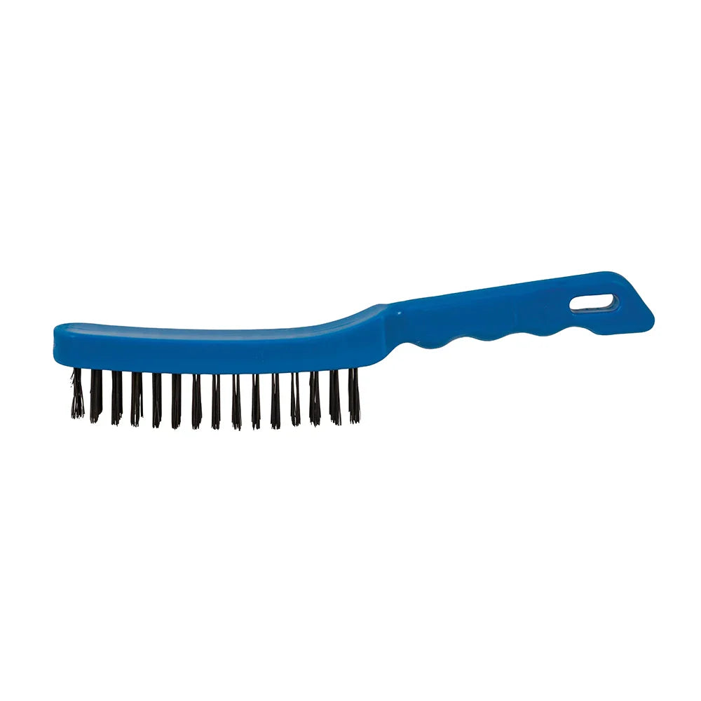 Silverline 4 Row Steel Wire Brush Heavy Duty with Plastic Handle 280mm