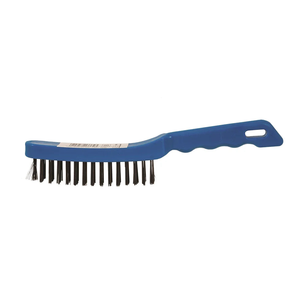 Silverline 4 Row Steel Wire Brush Heavy Duty with Plastic Handle 280mm