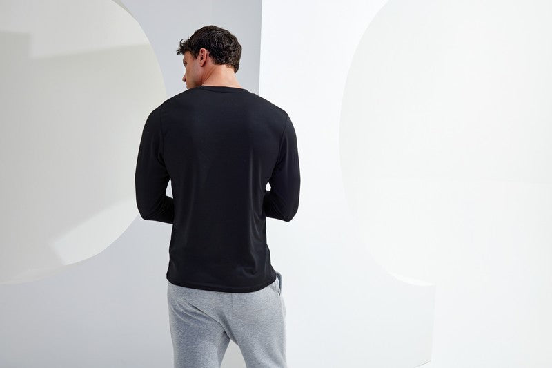 TriDri Long Sleeve Performance T-Shirt Lightweight Wicking Fabric Crew Neck