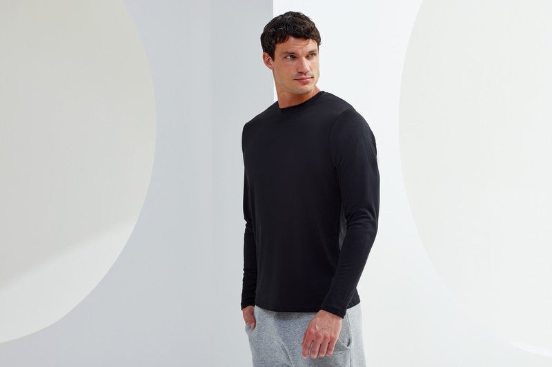 TriDri Long Sleeve Performance T-Shirt Lightweight Wicking Fabric Crew Neck