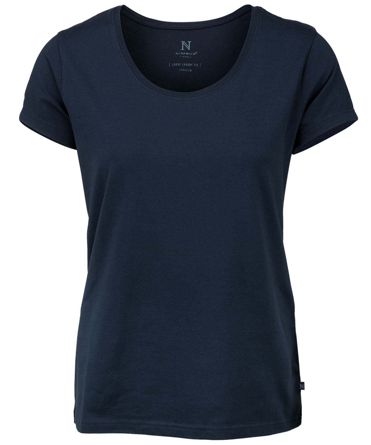 Nimbus Women's Montauk Essential Tee Slim Fit Organic Cotton Wide Neck