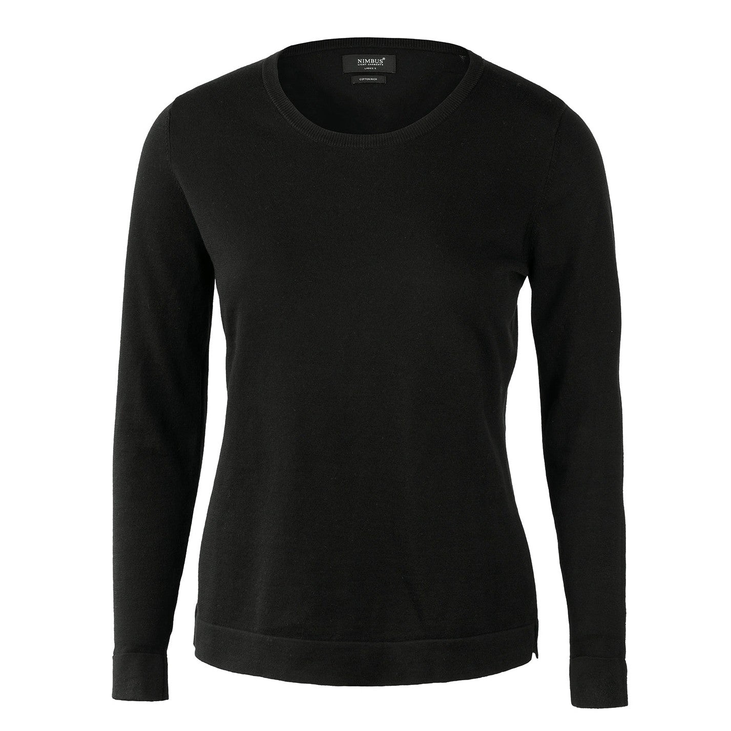 Nimbus Women's Brighton Elegant Round Neck Knit Top + Side Slit, Organic Cotton
