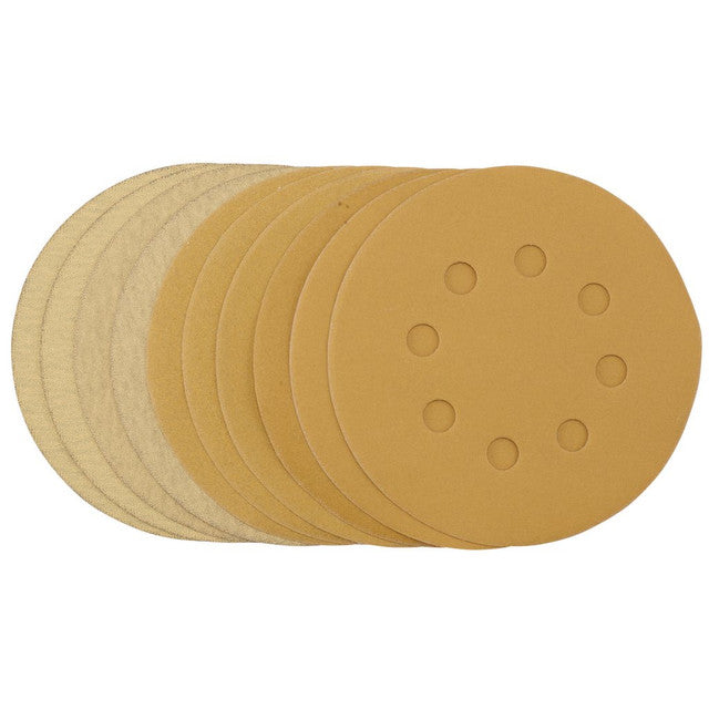 Draper Gold Sanding Discs 125mm Assorted Grit 120G-400G Pack of 10