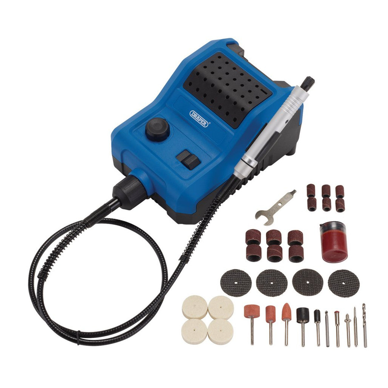 Draper Tools D20 20V Cordless Engraver Grinder with 30+ Accessories