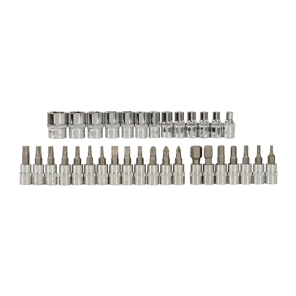 Silverline 38 Piece Socket Wrench Set 1/4" Drive Metric + Ratchet & Extensions