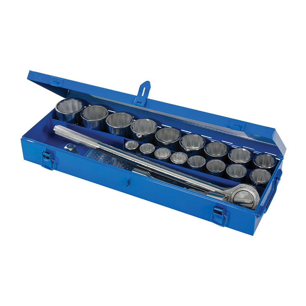 Silverline 3/4" Drive Metric Socket Set 21 Piece with Ratchet and Extensions